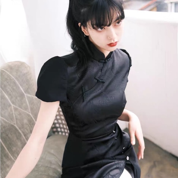 Vintage midi qipao dress - Picture 4 of 7